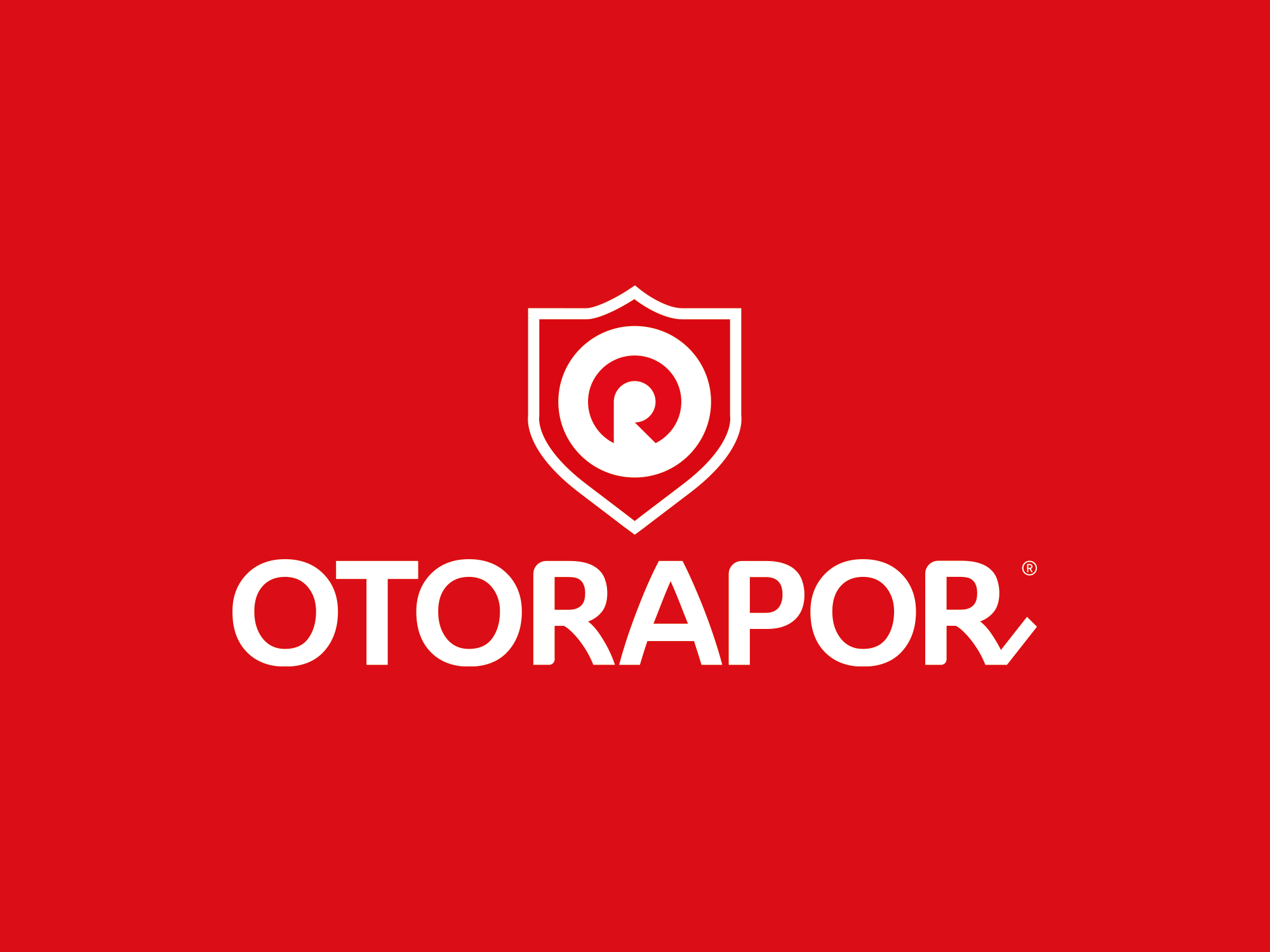 OTORAPOR logosu, kırmızı zemin üzerinde